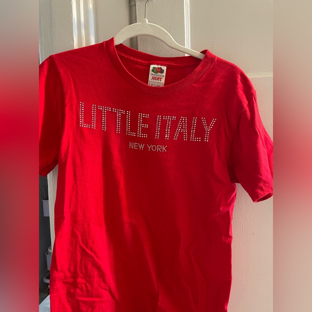 New York Little Italy bedazzled T-shirt